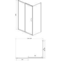 Душевой уголок Azario Milton 120х80 AZ-ND1131-L 1200 BLACK профиль Черный стекло прозрачное