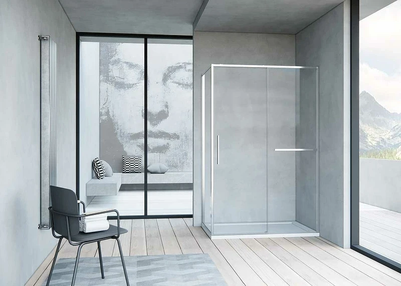 Душевой уголок Vincea Slim Soft 100x90 VSR-1SS9010CL профиль Хром стекло прозрачное