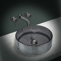 Раковина-чаша Vincea 40 VBS-5GL03 Черная стекло накладная