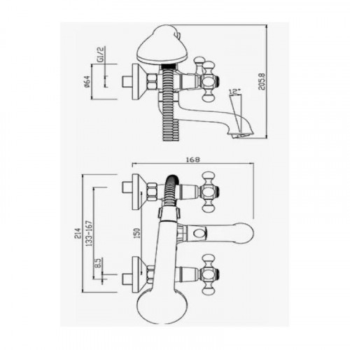 Смеситель для ванны D-Lin D130810 цвет  Хром
