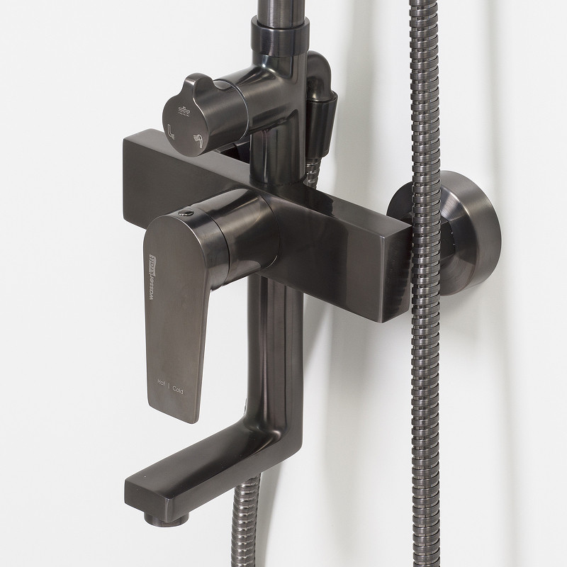 Душевая система WasserKRAFT Wiese A18401 Оружейная сталь латунь на стену