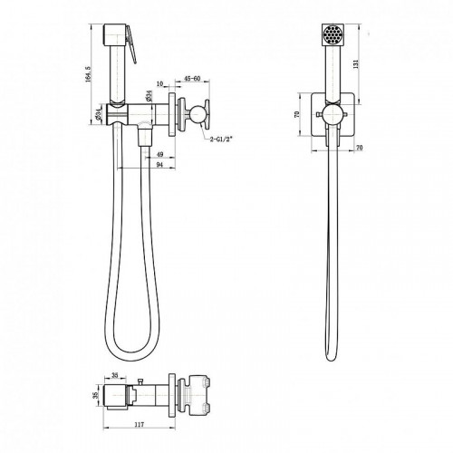 Гигиенический душ со смесителем Grocenberg GB005NK цвет Никель