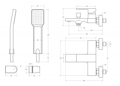 Смеситель для ванны BelBagno Romana ROM-VASM-CRM цвет Хром
