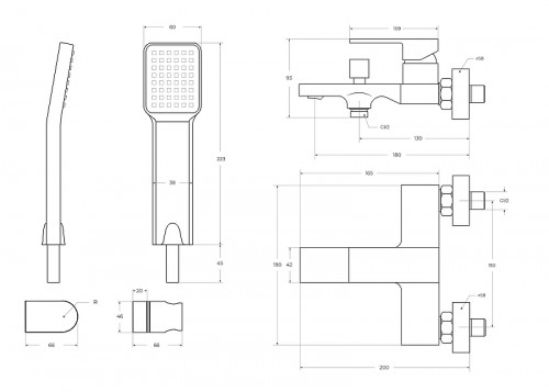 Смеситель для ванны BelBagno Romana ROM-VASM-CRM цвет Хром