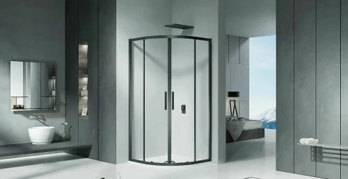 Душевой уголок Good Door Cofe R-80-C-B 80x80 КФ00001 профиль Черный стекло прозрачное