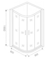 Душевой уголок Good Door Cofe R-80-C-B 80x80 КФ00001 профиль Черный стекло прозрачное