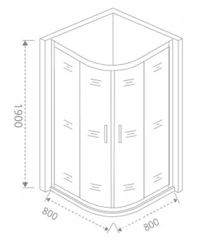 Душевой уголок Good Door Cofe R-80-C-B 80x80 КФ00001 профиль Черный стекло прозрачное