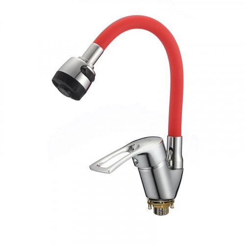 Смеситель для кухни D-Lin D150422-4T цвет  Хром  Красный