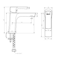 Смеситель для раковины Lemark Ursus LM7206BL Черный матовый латунь
