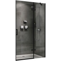 Душевая дверь Abber Zart 90 AG08090B профиль Черный стекло прозрачное