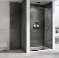 Душевая дверь Abber Zart 90 AG08090B профиль Черный стекло прозрачное