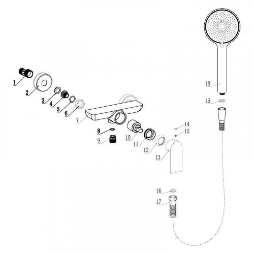 Смеситель для душа Fmark FS8802Q цвет Графит