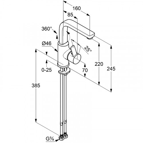 Смеситель для раковины Kludi Zenta 420260575 Хром латунь