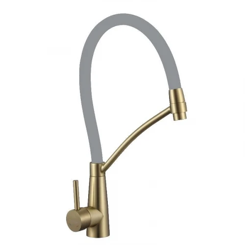 Смеситель для кухни Fmark FS8255C-04 цвет Золото матовое Серый