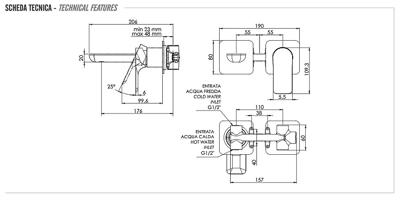 Смеситель для раковины Remer Infinity I15PDO цвет Золото глянцевое