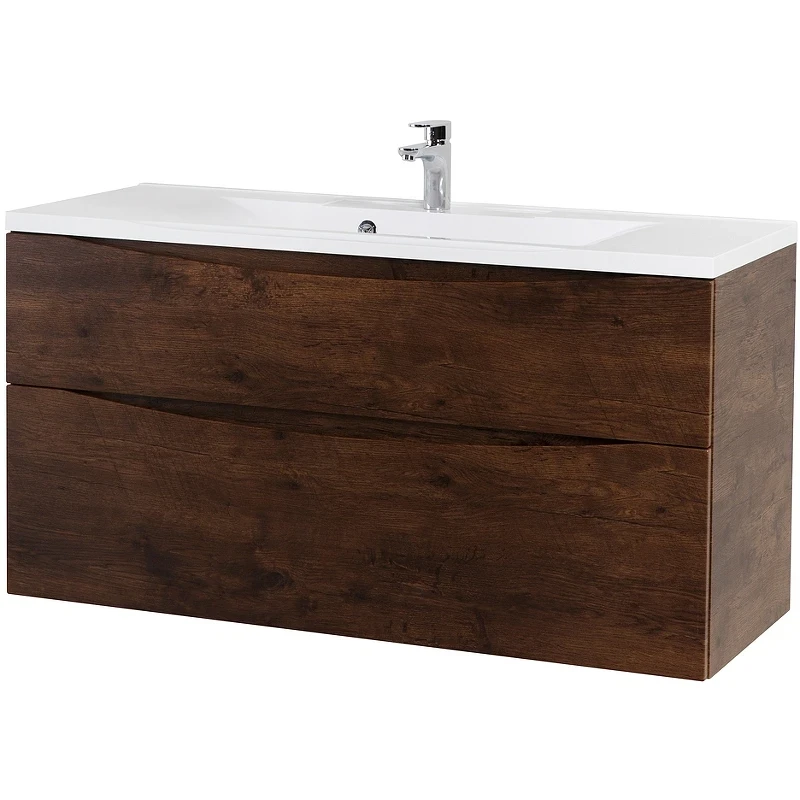 Тумба под раковину BelBagno Marino-H60 110 MARINO-H60-1100-2C-SO-RW-P подвесная Rovere Moro МДФ / ЛДСП