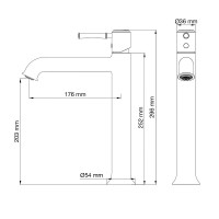 Смеситель для раковины Wonzon &amp; Woghand Tor WW-88019073-MB цвет Черный матовый