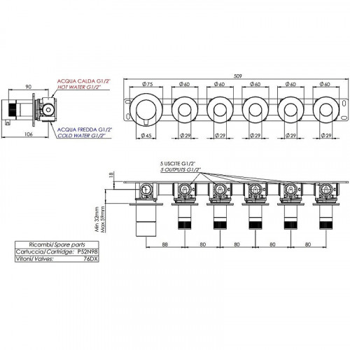 Смеситель для душа Remer X Style N98D5PXV цвет Сталь
