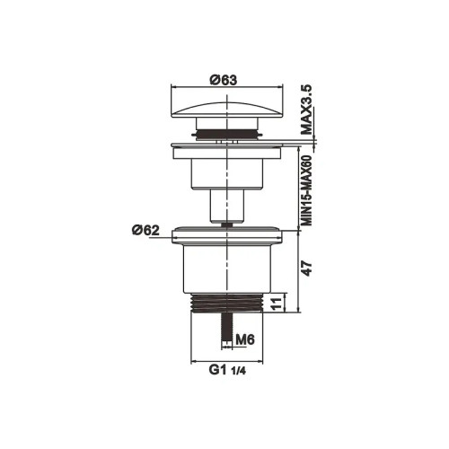 Донный клапан Rose RS31 цвет Хром
