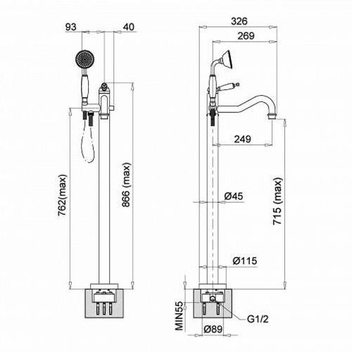 Смеситель для ванны Migliore Oxford 19558