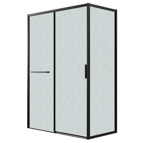 Душевой уголок Grossman Style 120x100 L 120.K33.05.1210.21.02 профиль Черный матовый стекло шиншилла