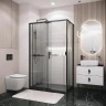 Душевой уголок Grossman Style 120x100 L 120.K33.05.1210.21.02 профиль Черный матовый стекло шиншилла