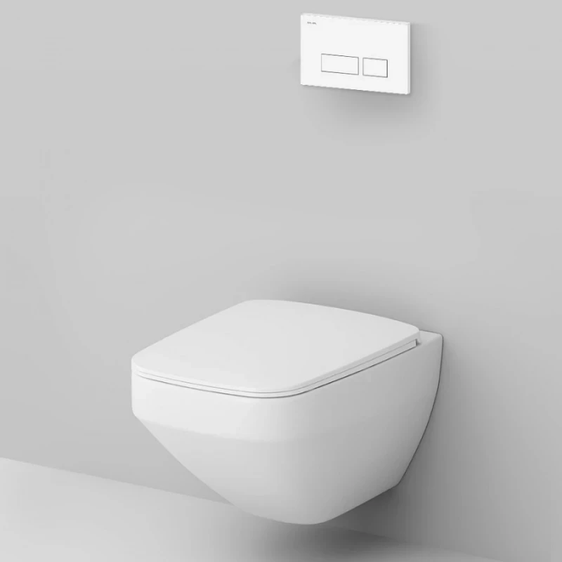 Комплект унитаза с инсталляцией AM.PM Inspire V2.0 FlashClean IS47001.50A1700 с сиденьем Микролифт и Белой клавишей смыва фарфор подвесной
