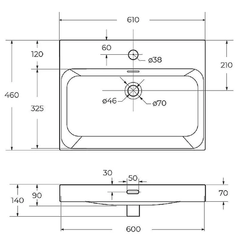 Раковина BelBagno Marino-Cer 60 BB-8078-60 Белая