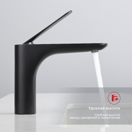 Смеситель для раковины Raglo R21.10.06 Черный матовый латунь