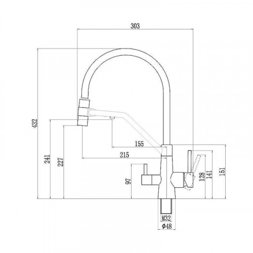 Смеситель для кухни Fmark FS1462-Q01 цвет Графит Черный