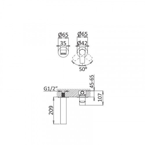 Смеситель для раковины Cezares NAUTIC-BLI2-01-W0 Хром латунь встраиваемый