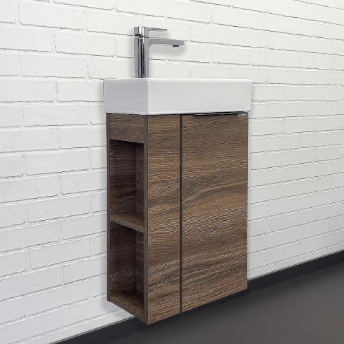 Тумба с раковиной Comforty Матэ 40 00-00015325 подвесная Дуб темно-коричневый