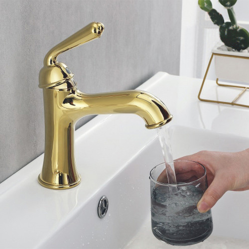 Смеситель для раковины Rose R02E R0201E Золото латунь