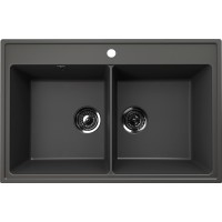 Кухонная мойка Ulgran Quartz Ruma 780-09 Асфальт искусственный камень (литьевой мрамор) встраиваемый