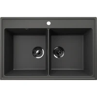 Кухонная мойка Ulgran Quartz Ruma 780-09 Асфальт искусственный камень (литьевой мрамор) встраиваемый