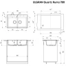 Кухонная мойка Ulgran Quartz Ruma 780-09 Асфальт искусственный камень (литьевой мрамор) встраиваемый