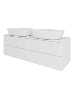 Тумба с раковиной Orange Отто 130 Ot-130TuMDF+B08-500W подвесная цвет Белый глянцевый