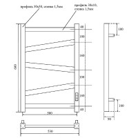 Электрический полотенцесушитель Point Феникс PN15856W П5 500x600 диммер справа Белый