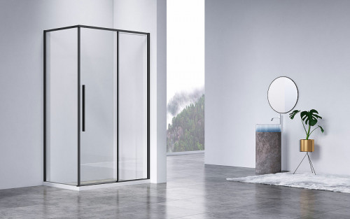 Душевой уголок Vincea Slim-N 130x90 VSR-4SN9013CLB профиль Черный стекло прозрачное