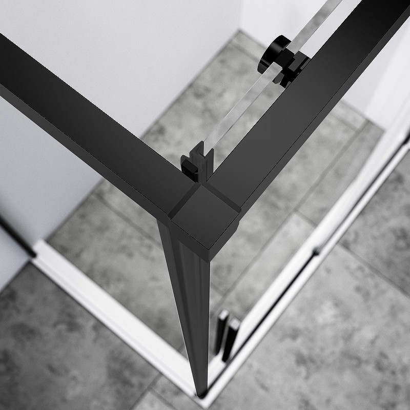 Душевой уголок Vincea Slim-N 130x90 VSR-4SN9013CLB профиль Черный стекло прозрачное