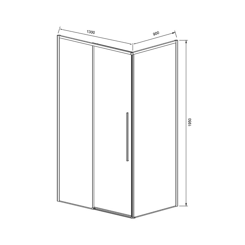 Душевой уголок Vincea Slim-N 130x90 VSR-4SN9013CLB профиль Черный стекло прозрачное