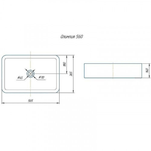 Раковина Onika Kirovit Олимпия 56 4640021064269 Белая