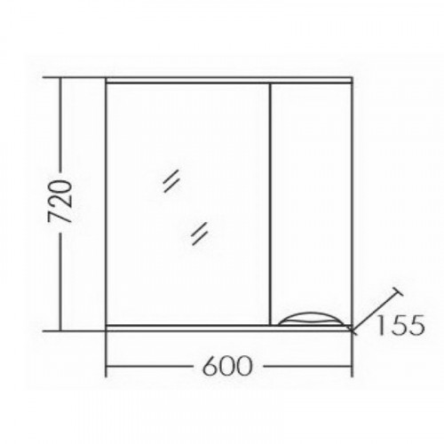 Зеркало со шкафом СанТа Родос 60 R 106016 с подсветкой Белое МДФ / ЛДСП, стекло