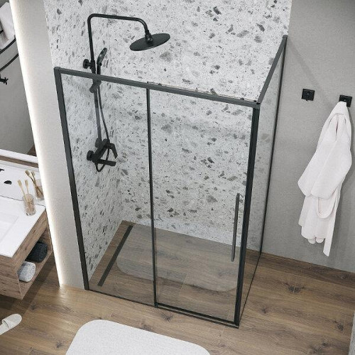 Душевой уголок Grossman Galaxy 140x100 120.K33.01.1410.21.00 профиль Черный матовый стекло прозрачное