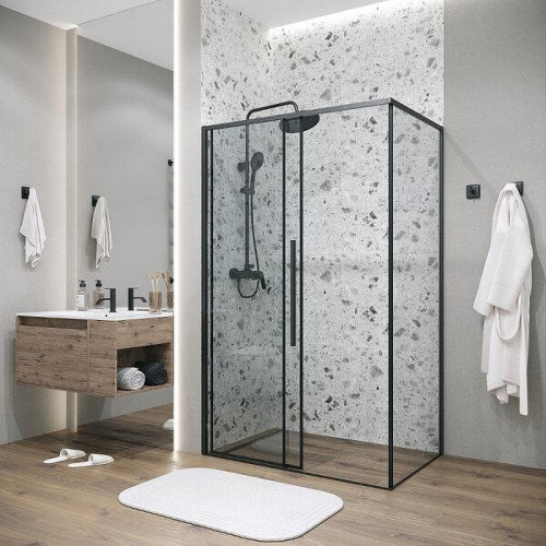 Душевой уголок Grossman Galaxy 140x100 120.K33.01.1410.21.00 профиль Черный матовый стекло прозрачное