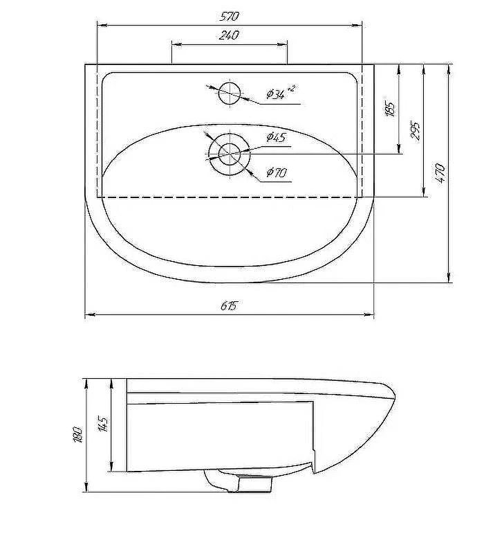 Раковина Grossman Rosa Уют 60 440 Белая
