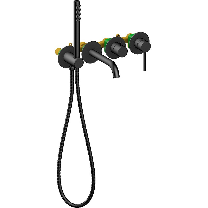 Смеситель для ванны Timo Saona 2314/03YSM Черный латунь встраиваемый