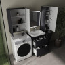 Шкаф пенал Style Line Бергамо 30 R Люкс Плюс СС-00002526 с бельевой корзиной цвет Графит антискрейтч