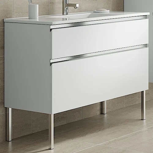 Тумба с раковиной SanVit Стрит-2 120 kstreet2120 в цвете Ral Белый глянец МДФ / ЛДСП