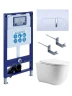 Комплект унитаза с инсталляцией Aquatek Set Aquatek Классик cm-042 4в1 цвет Белый с сиденьем Микролифт и клавишей смыва цвет Белый